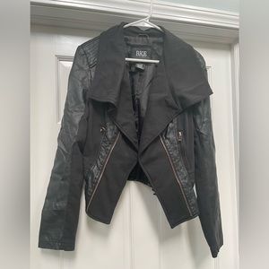 Like new medium black leather jacket with rose gold hardware